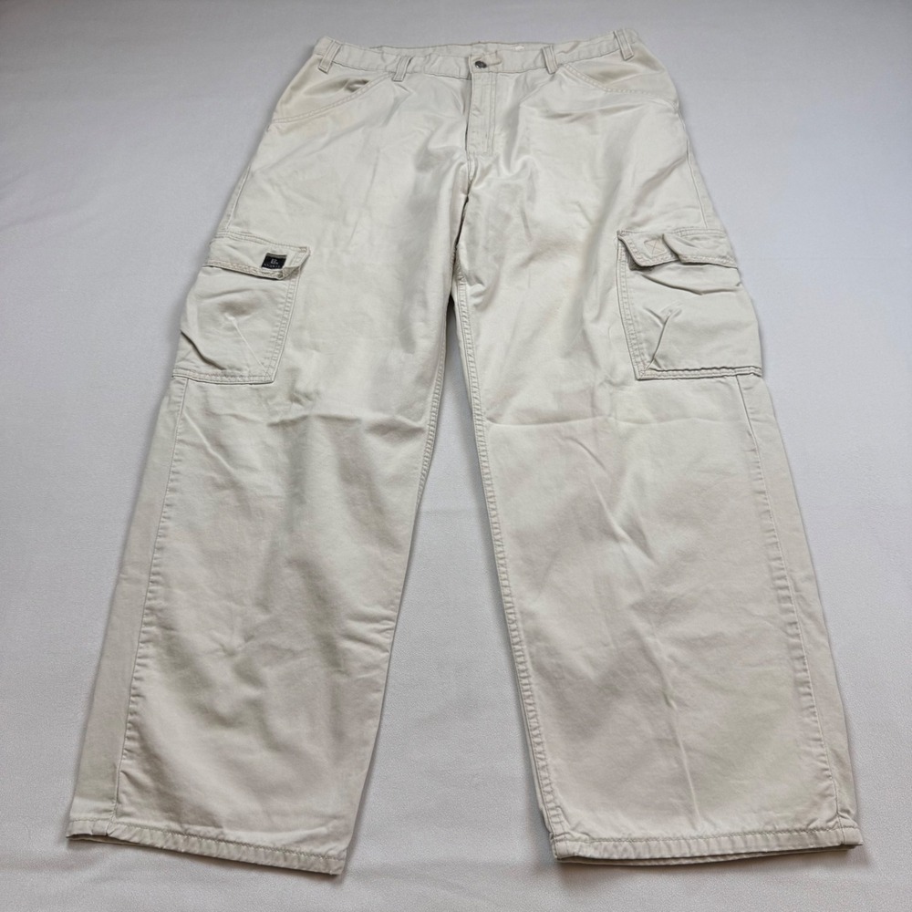 VTG 90s Levis L2 Khakis Mens 36x32 Beige‎ Cargo Pants Relax Fit Cotton Twill Y2K
